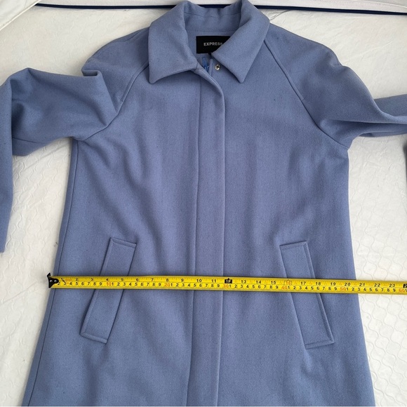Express vintage 90s Y2K light blue single breast wool pea coat M - Picture 9 of 14